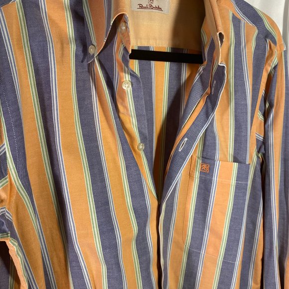 💋 4 FOR $50 /RENATO BALESTRA MEN'S STRIPED BUTTON-DOWN SHIRT (SZ40/15.75") (EUC) - Picture 5 of 9